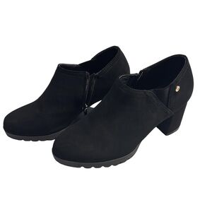 London Fog Collection Black Boots with Chunky Heel size 7